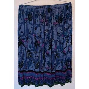 Vtg Dena Lauren Size 22/24 Purple/Multicolor Floral Maxi Skirt w/Gold Detail